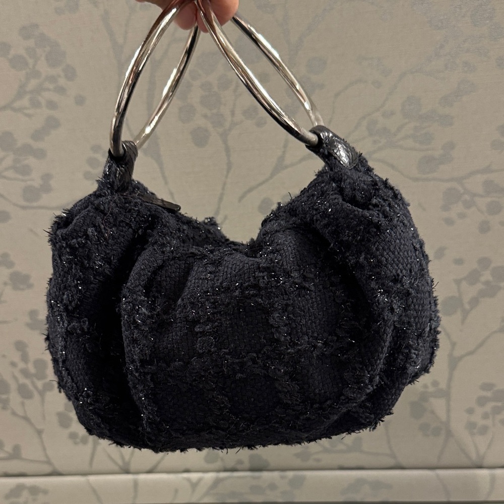 Kate Spade Elegant Black Handbag with Silver Accents